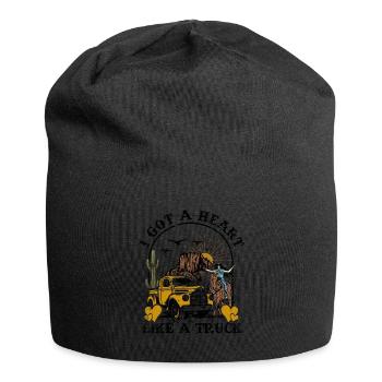J’ai un cœur comme un camion - Bonnet en jersey - noir - Devant