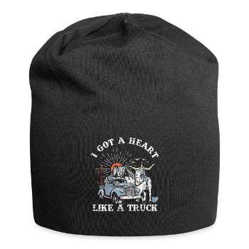 J’ai un cœur comme un camion - Bonnet en jersey - noir - Devant
