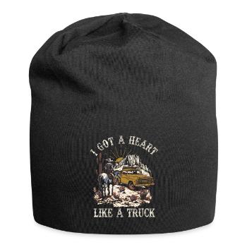 Ich habe ein Herz wie ein Truck - Jersey-Beanie - Schwarz - Vorne