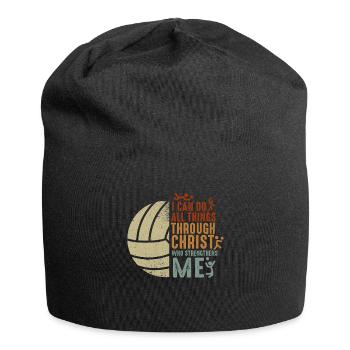 I Can Do All Things Through Volleyball - Jersey Beanie - black - Front