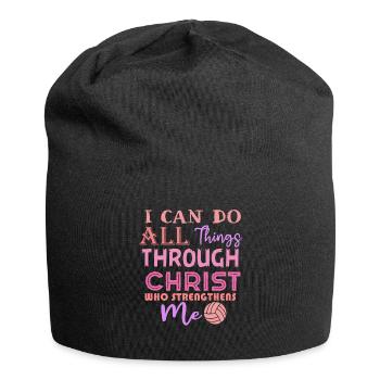 Je peux tout faire grâce au volleyball - Bonnet en jersey - noir - Devant