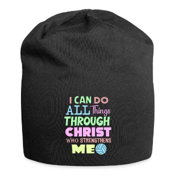 Je peux tout faire grâce au volleyball - Bonnet en jersey - noir - Devant