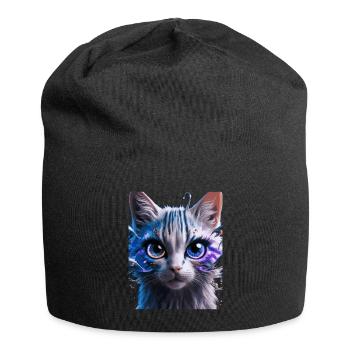 Space Cat - Jersey Beanie - black - Front