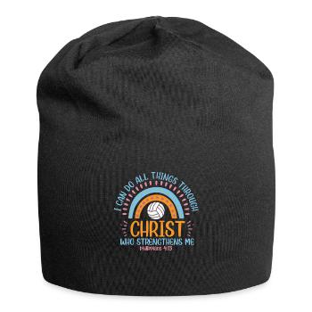 I Can Do All Things Through Volleyball - Jersey Beanie - black - Front