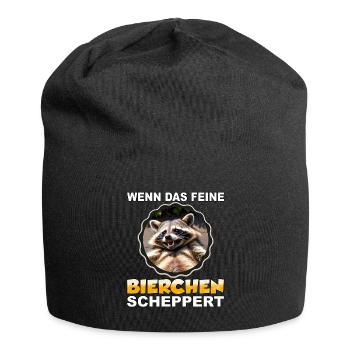 Wenn das feine Bierchen scheppert - Jersey-Beanie - Schwarz - Vorne