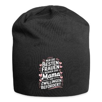 Zwillingsmama Zwillings Mutter, Mama von Zwillinge - Jersey-Beanie - Schwarz - Vorne