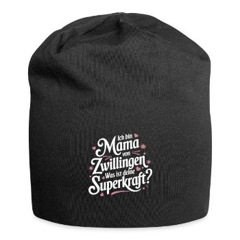 Zwillingsmama Zwillings Mutter, Mama von Zwillinge - Jersey-Beanie - Schwarz - Vorne