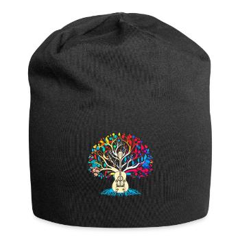 Yggdrasil Natur Musiker Baum Des Lebens - Jersey-Beanie - Schwarz - Vorne