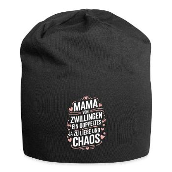 Mama von Zwillingen Zwillingsmama Zwillings Mutter - Jersey-Beanie - Schwarz - Vorne