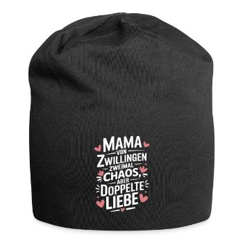 Mama von Zwillingen Zwillings Mutter Zwillingsmama - Jersey-Beanie - Schwarz - Vorne