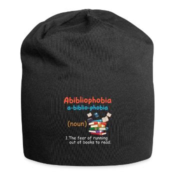 Abibliophobia Bookworm Reading Books - Jersey Beanie - black - Front
