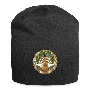 Yggdrasil Musicien de la nature Arbre de vie - Bonnet en jersey - charbon - Devant