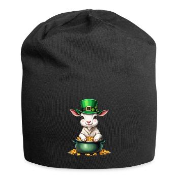 Ziege St. Patricks Day Outfit Ziegen - Jersey-Beanie - Schwarz - Vorne