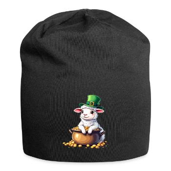 Schaf St. Patricks Day Outfit Schäfer Schafe - Jersey-Beanie - Schwarz - Vorne