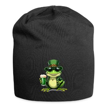 Frosch St. Patricks Day Bier Outfit Frösche - Jersey-Beanie - Schwarz - Vorne