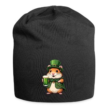 Hamster St. Patricks Day Bier Outfit Hamster - Jersey-Beanie - Schwarz - Vorne