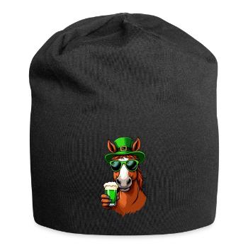Horse St. Patrick's Day Beer Outfit Horses - Jersey Beanie - black - Front