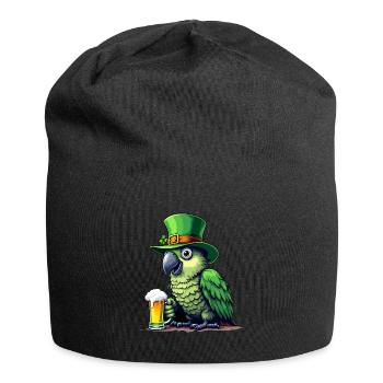 Papagei St. Patricks Day Bier Outfit Papageien - Jersey-Beanie - Schwarz - Vorne