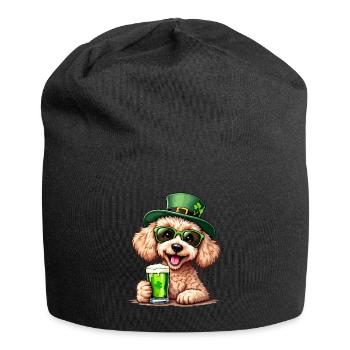 Poodle St. Patrick's Day Beer Outfit Dogs - Jersey Beanie - black - Front