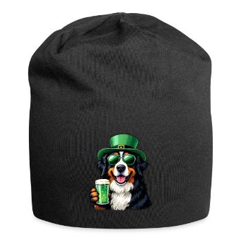 Berner Sennenhund St. Patricks Day Bier Outfit - Jersey-Beanie - Schwarz - Vorne
