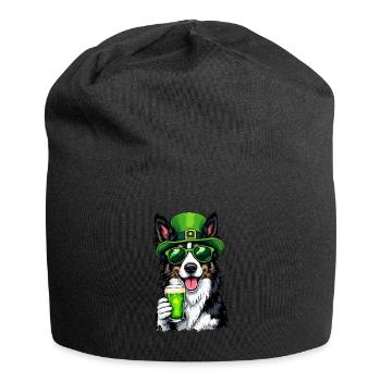 Collie St. Patrick's Day Beer Outfit Dogs - Jersey Beanie - black - Front