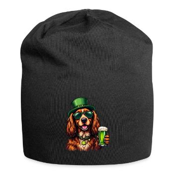 Cocker Spaniel St. Patricks Day Bier Outfit Hunde - Jersey-Beanie - Schwarz - Vorne