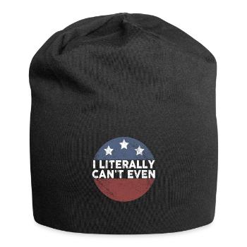 Ich kann mich buchstäblich nicht einmal darum kümmern - Jersey-Beanie - Schwarz - Vorne