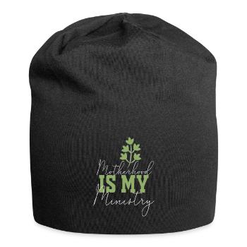 Mutterschaft ist mein Dienst - Jersey-Beanie - Schwarz - Vorne