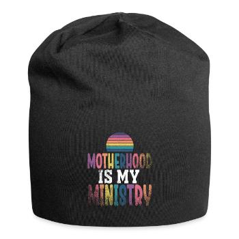 Mutterschaft ist mein Dienst - Jersey-Beanie - Schwarz - Vorne