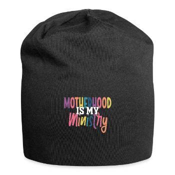 Mutterschaft ist mein Dienst - Jersey-Beanie - Schwarz - Vorne