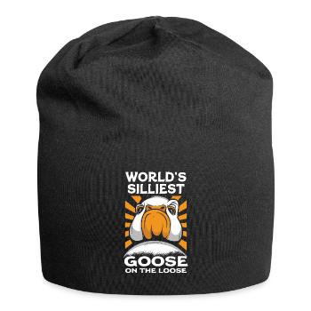 Die dümmste Gans der Welt auf freiem Fuß - Jersey-Beanie - Schwarz - Vorne