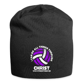 Je peux tout faire grâce au volleyball - Bonnet en jersey - noir - Devant