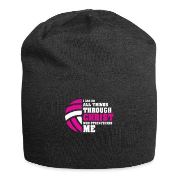 I Can Do All Things Through Volleyball - Jersey Beanie - charcoal grey - Front