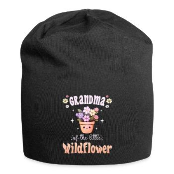 Flower Baby Birth Child Granny - Jersey Beanie - black - Front