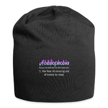 Abibliophobia Bookworm Reading Books - Jersey Beanie - black - Front