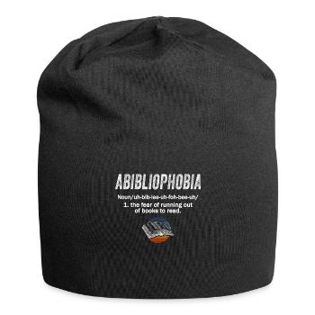 Abibliophobia Bookworm Reading Books - Jersey Beanie - black - Front