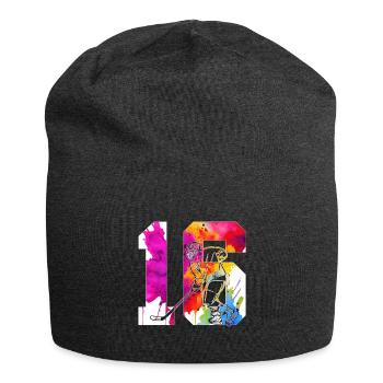 NUMMER 16 EISHOCKEY 16. GEBURTSTAG - Jersey-Beanie - Anthrazit - Vorne