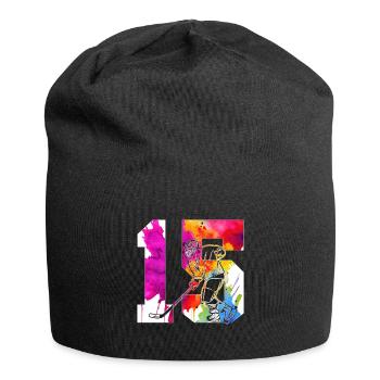 NUMMER 15 EISHOCKEY 15. GEBURTSTAG - Jersey-Beanie - Schwarz - Vorne