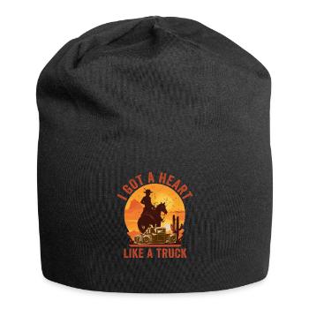 Ich habe ein Herz wie ein Truck - Jersey-Beanie - Schwarz - Vorne