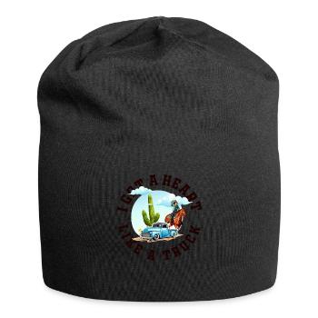 Ich habe ein Herz wie ein Truck - Jersey-Beanie - Schwarz - Vorne