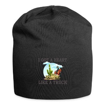 I Got A Heart Like A Truck - Jersey Beanie - black - Front