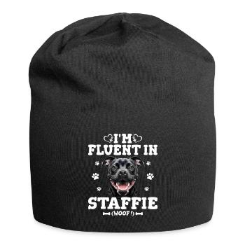 Parler Le Staffie Cadeau Humour Chien Staffie - Bonnet en jersey - noir - Devant