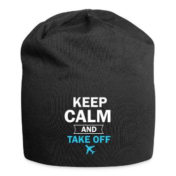 Keep Calm And Take Off Fun Vacation - Jersey Beanie - black - Front