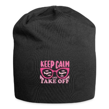 Keep Calm And Take Off Fun Vacation - Jersey Beanie - black - Front