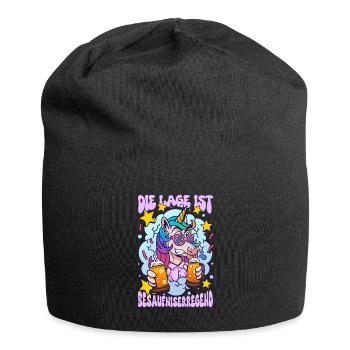 Die Lage Ist Besäufniserregend - Jersey-Beanie - Schwarz - Vorne
