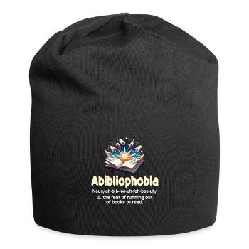 Abibliophobie Bücherwurm Lesebücher - Jersey-Beanie - Schwarz - Vorne