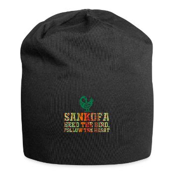 Sankofa Symbol Adinkra Ghana Schwarz - Jersey-Beanie - Schwarz - Vorne