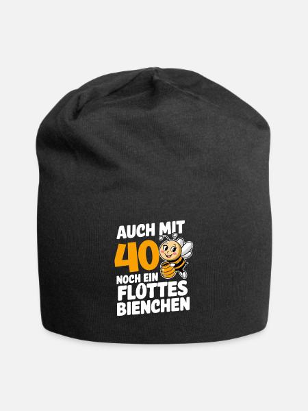 40. Geburtstag 40 Jahre Flottes Bienchen Frau - Jersey-Beanie - Schwarz