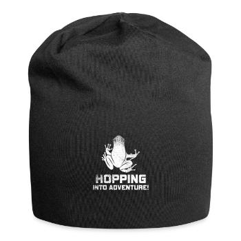 Eintauchen ins Abenteuer Frösche Natur Freude - Jersey-Beanie - Schwarz - Vorne