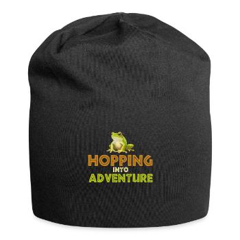 Saut dans l’aventure grenouilles nature joie - Bonnet en jersey - noir - Devant